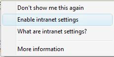 Enable Intranet Settings